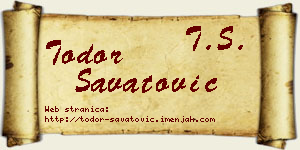 Todor Savatović vizit kartica